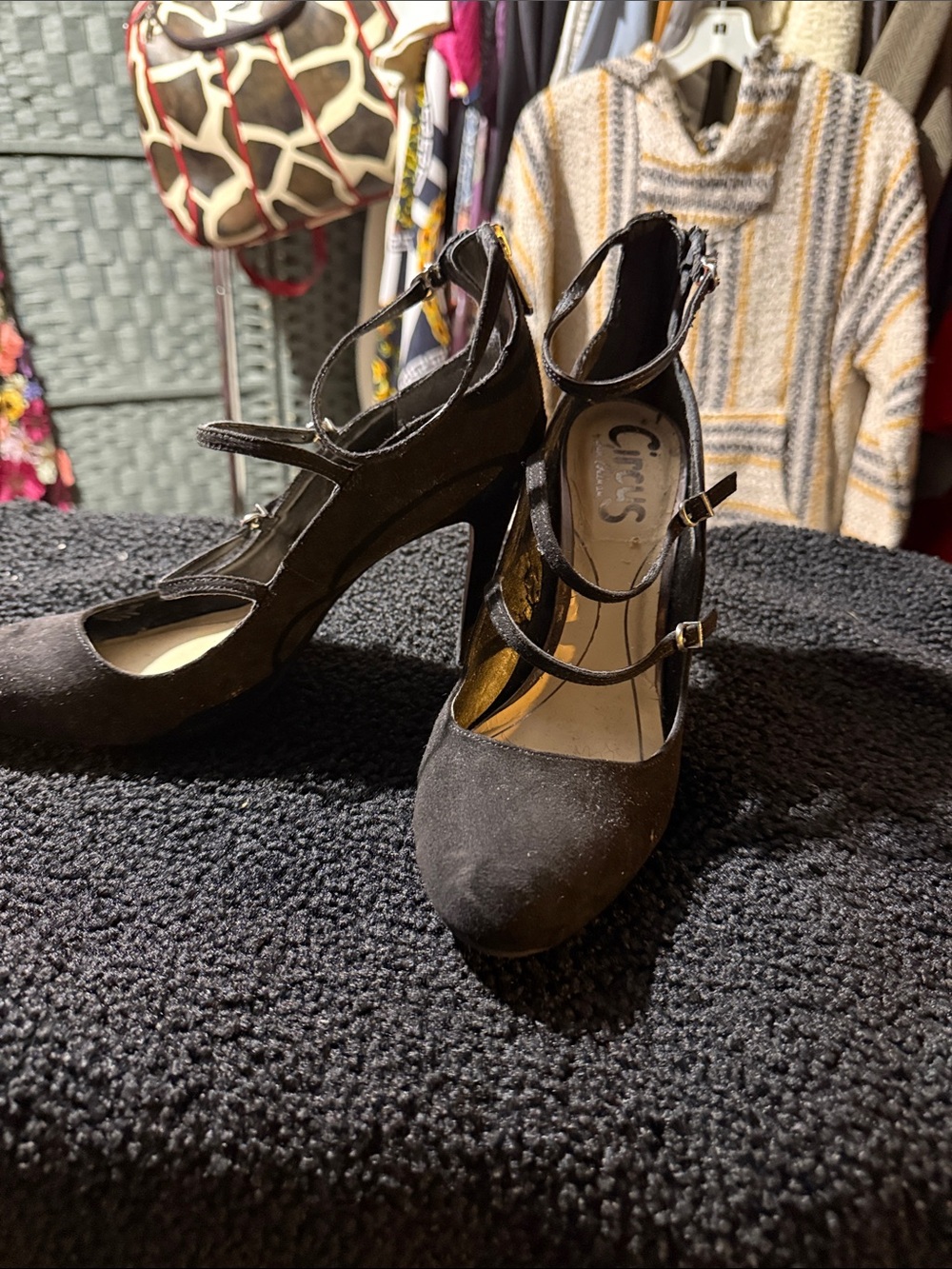 Circus by Sam Edelman Black Strappy Mary Jane Heels